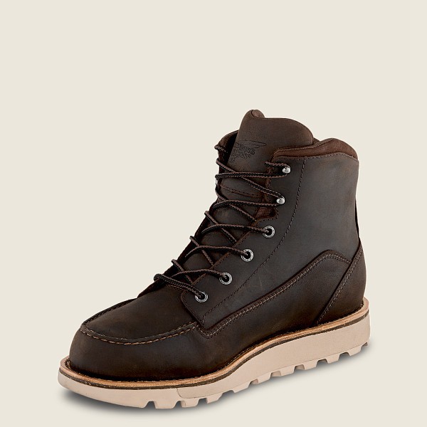 Work Støvler Herre - Red Wing Traction Tred Lite - 6-Inch Waterproof Soft Toe - Mørkebrune - HKMDPF-